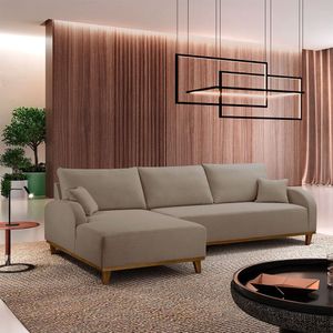 Sofá Albano Veludo 300 Chaise Lado Esquerdo Meu Sofá Online B002 Veludo Capuccino
