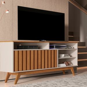 Rack Turin Ripado 1.36cm X 36,0cm X 68,0cm Off White -freijó