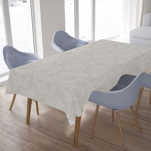 Toalha De Mesa São João Retangular 06 Lugares - Coleção Donna Bege - Cru