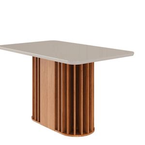 Mesa Para Sala De Jantar Julieta 130 Cm Cinamomo- Offwhite