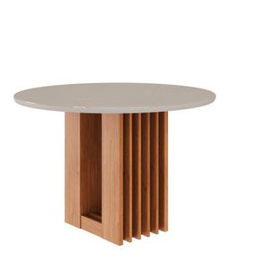 Mesa Para Sala De Jantar Ariela Redonda 109 Cm Cinamomo- Offwhite
