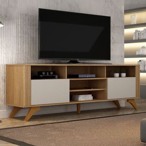 Rack Bancada 2 Portas Mariana Tvs De Até 65 Cinamomo-off White