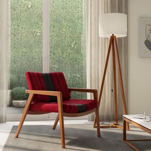 Poltrona Couro E Veludo 245 Uxua Vermelho