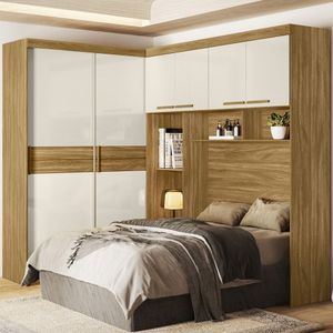Guarda Roupa Modulado 4 Portas 2 Portas Deslizantes 5 Gavetas Florença Freijó-off