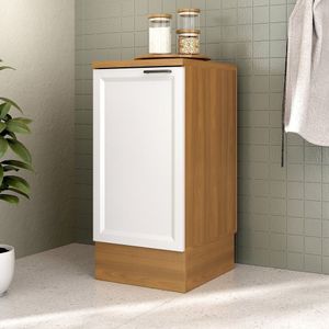 Balcão 1 Porta 41cm Com Tampo Soho Cabecasa Madeiramadeira Freijó-branco