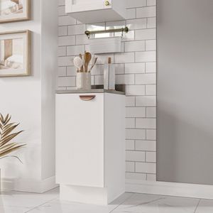 Balcão 1 Porta 40cm Com Tampo Arizona Cabecasa Madeiramadeira Branco-cobre