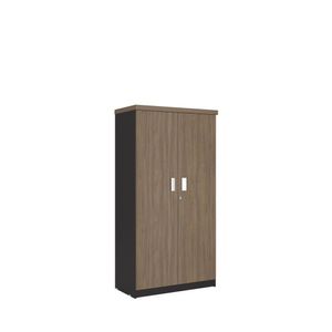 Armário Alto Para Escritório 2 Portas Design Moderno Ameixa E Preto