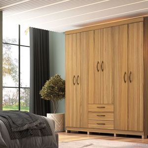 Guarda-roupa Casal 6 Portas E 3 Gavetas Ipê