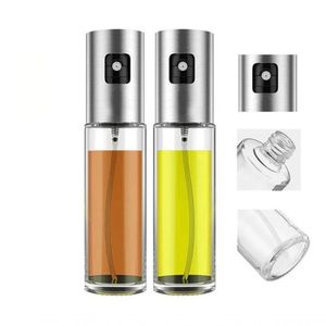 Kit 2Pcs Spray Porta Azeite-Vinagre Aço Inox Sem Desperdício