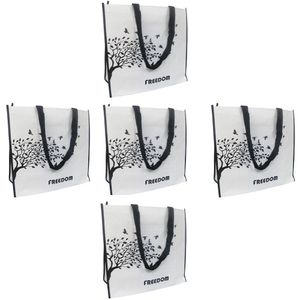 Bolsa Ecobag Sacola De Ombro Kit 5 Uni Ecologica Resistente Compras Mercado Reutilizavel
