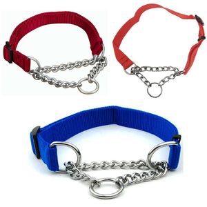 Coleira Guia Cachorros Caes Ajustavel Kit 3 Uni Corrente Elo Torcido Pet Adestramento Educaçao