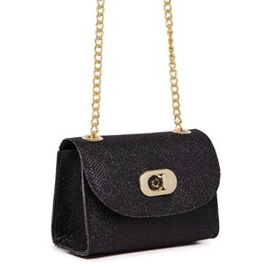 Bolsa Pequena Feminina Transversal De Festa Elegante Brilho Preto