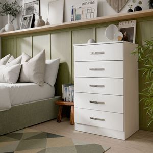 Cômoda Multiuso Organizadora De Roupas Com 5 Gavetas Para Quarto Grande Branco