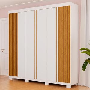 Guarda Roupa Casal Suíça 6 Portas Linhamobília Branco Cinamomo