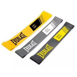 Kit 3 Mini Band Tensão Leve, Média E Forte Everlast Amarelo-cinza Escuro-preto