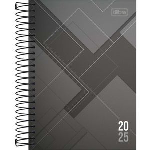 Agenda Espiral Diária Zip 13 X 18,8 Cm Tilibra - 2025 Cinza