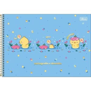 Caderno De Desenho Mellow Tilibra - 80 Folhas Azul Patinho