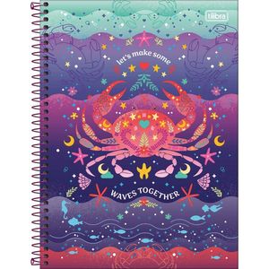 Caderno Universitário Bubble Tilibra Capa Dura Espiral - 1 Matéria 80 Folhas Lets Make Some