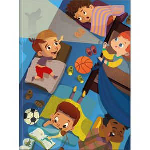 Caderno Universitário Sapeca Masculino Tilibra Capa Dura Brochura - 96 Folhas Festa Do Pijama