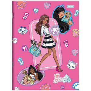 Caderno Universitário Barbie Foroni Capa Dura Brochura - 48 Folhas Rosa Escuro