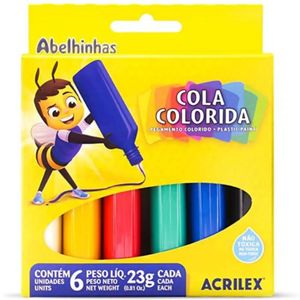 Cola Colorida Acrilex 6 Cores - 23g Cd