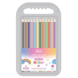 Lápis De Cor Glitter Tilibra - 12 Cores