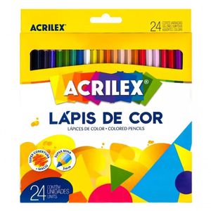 Lápis De Cor Mina 3mm Acrilex - 24 Cores