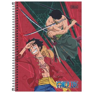 Caderno Universitário One Piece Tilibra Capa Dura Espiral - 1 Matéria 80 Folhas Luffy E Zoro
