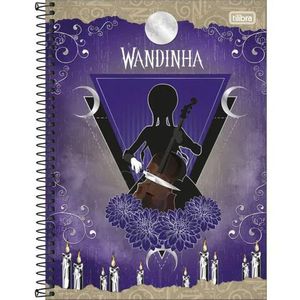 Caderno Universitário Wandinha Tilibra Capa Dura Espiral - 10 Matérias 160 Folhas Violino