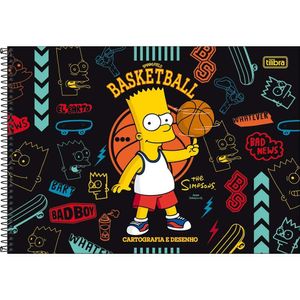 Caderno De Desenho Simpsons Tilibra - 80 Folhas Preto Bart