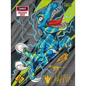 Caderno Universitário Raptor Tilibra Capa Dura Brochura - 48 Folhas Danger Raptor