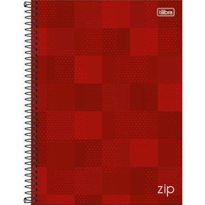 Caderno Universitário Zip Tilibra Capa Dura Espiral - 10 Matérias 160 Folhas Vermelho