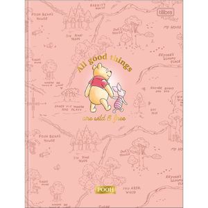 Caderno Universitário Pooh Tilibra Capa Dura Brochura - 80 Folhas Rosa