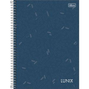 Caderno Universitário Lunix Tilibra Capa Dura Espiral - 10 Matéria 160 Folhas Azul Petróleo