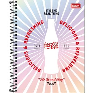 Caderno Colegial Coca-cola Tilibra Capa Dura Espiral - 10 Matérias 160 Folhas Its The Reak Things