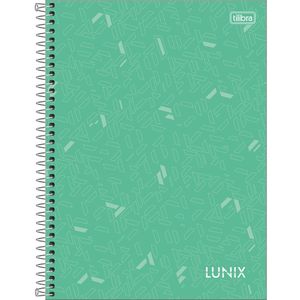 Caderno Universitário Lunix Tilibra Capa Dura Espiral - 10 Matéria 160 Folhas Verde