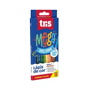Lápis De Cor Tris Mega Soft Color - 12 Cores