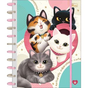 Caderno Tilidisco Universitário Purrfect Cats Tilibra - 10 Matérias 160 Folhas