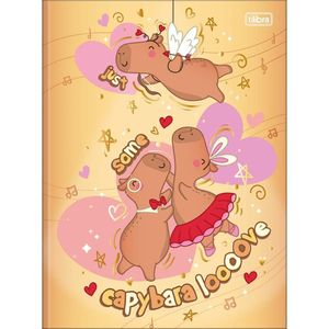 Caderno Universitário Capyclub Tilibra Capa Dura Brochura - 80 Folhas Laranja
