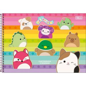 Caderno De Desenho Squishmallows Tilibra - 80 Folhas Arco-íris C- Bichinhos