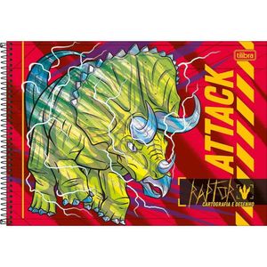 Caderno De Desenho Raptor Tilibra - 80 Folhas Vermelho