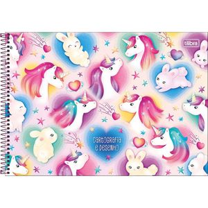 Caderno De Desenho Blink Tilibra - 80 Folhas Fundo Rosa Coração