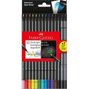Lápis De Cor Faber Castell Supersoft 12+2 Cores