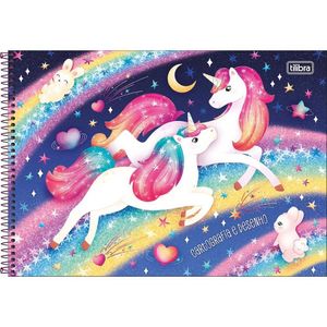 Caderno De Desenho Blink Tilibra - 80 Folhas Dois Unicórneos