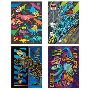 Kit C- 4 Caderno Universitário Raptor Tilibra Capa Dura Brochura - 48 Folhas