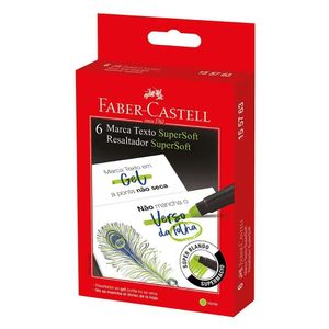 Caixa Marca Texto Super Soft Gel Faber Castell - Verde C- 6 Unidades