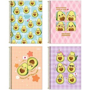 Kit C- 4 Caderno Universitário Abacute Tilibra Capa Dura Espiral - 1m 80 Folhas