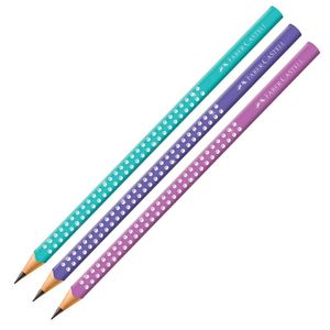 Kit Lápis Preto Grafite Sparkle Faber Castell - Triangular Hb C- 3 Unidades