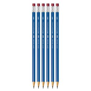 Kit Lápis Preto Grafite Max Azul C- Borracha Faber Castell - Redondo C- 6 Unidades