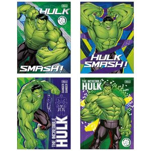 Kit C- 4 Caderno Universitário Hulk Tilibra Capa Dura Brochura - 80 Folhas